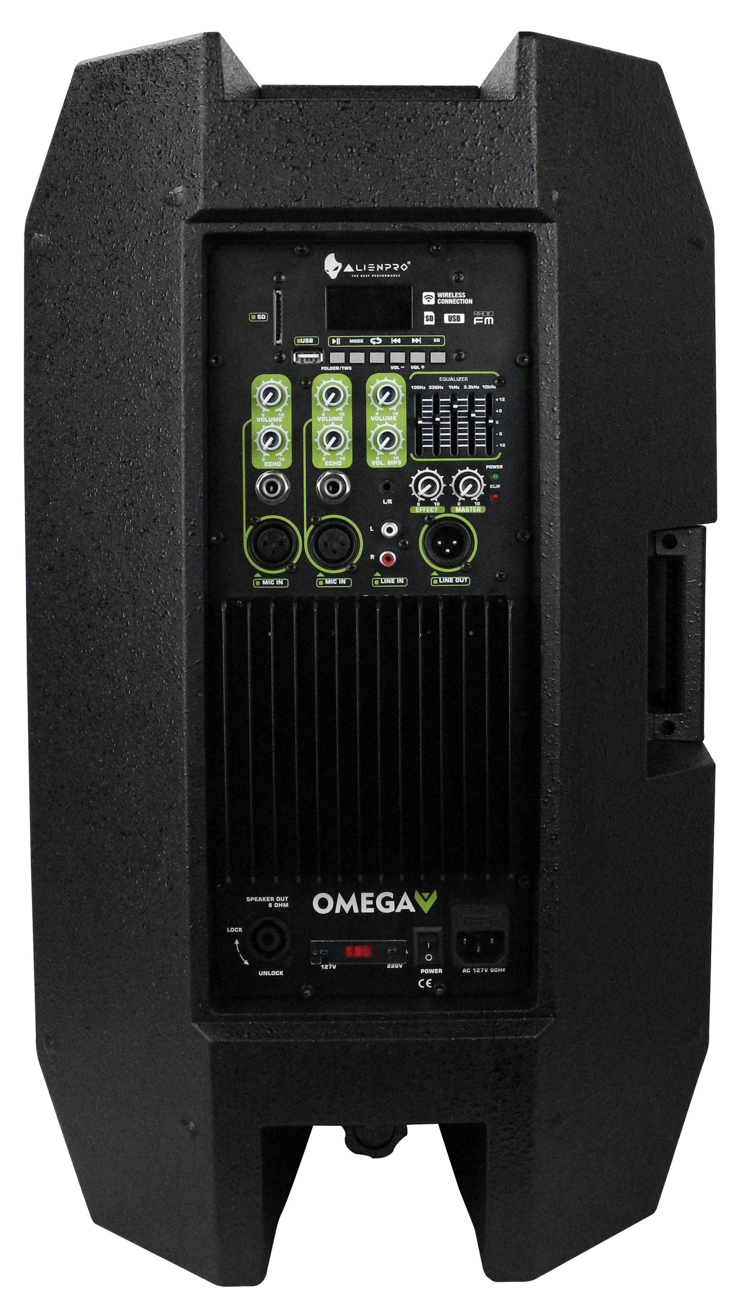 AlienPro - 15" Omega 5,000W Bluetooth Speaker - Black