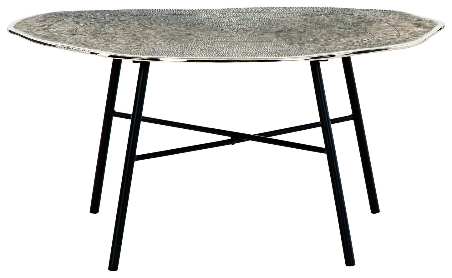 Laverford - Chrome / Black - Oval Cocktail Table