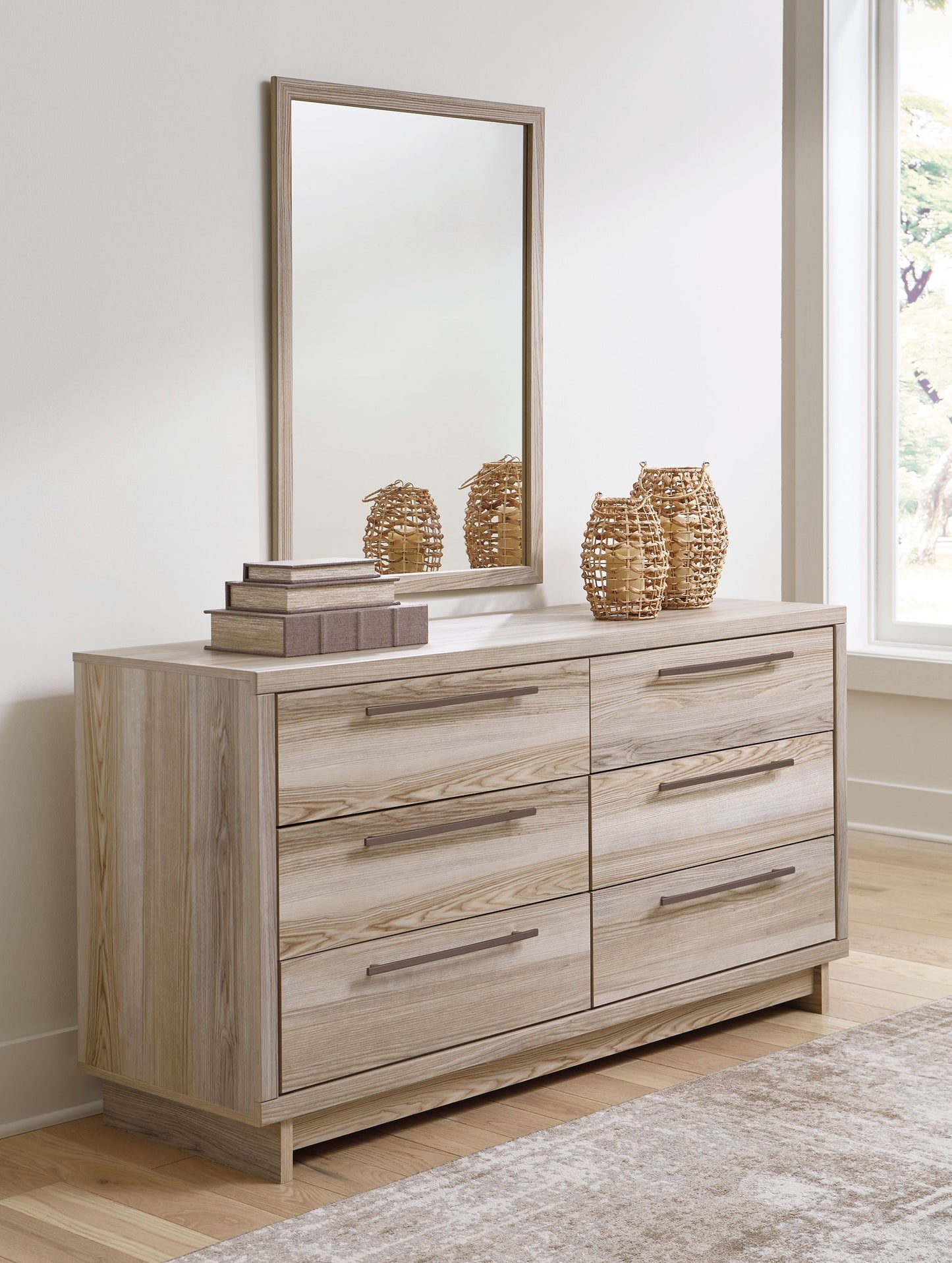 Hasbrick - Tan - Dresser And Mirror