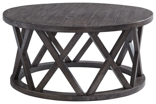 Sharzane - Grayish Brown - Round Cocktail Table