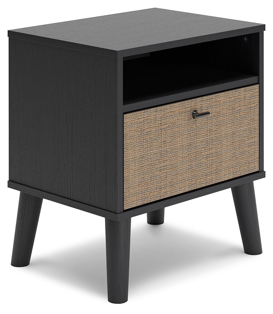 Charlang - Black / Gray - One Drawer Night Stand