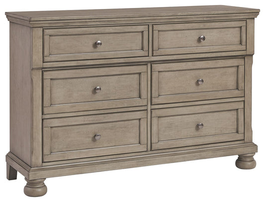 Lettner - Light Gray - Dresser - 6-drawers