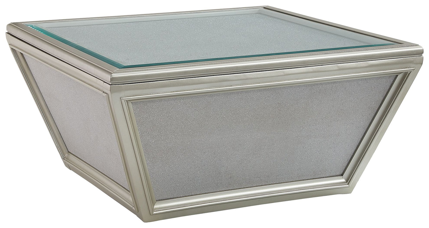 Traleena - Silver Finish - Square Cocktail Table