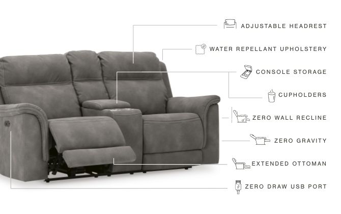 Next-Gen Durapella - Reclining Power Loveseat With Console