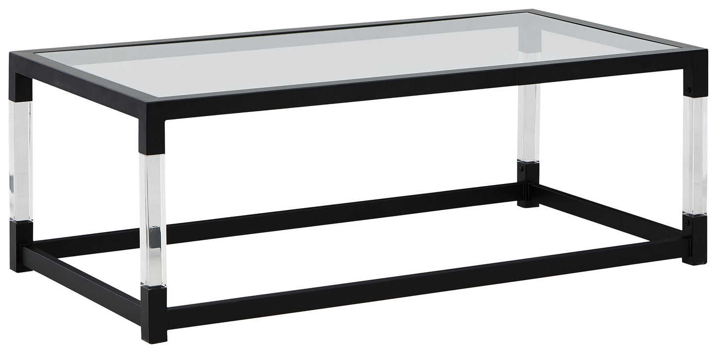 Nallynx - Metallic Gray - Rectangular Cocktail Table