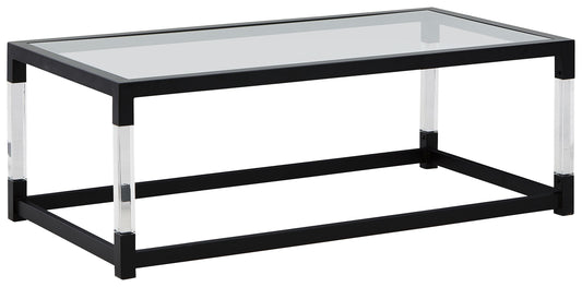 Nallynx - Metallic Gray - Rectangular Cocktail Table