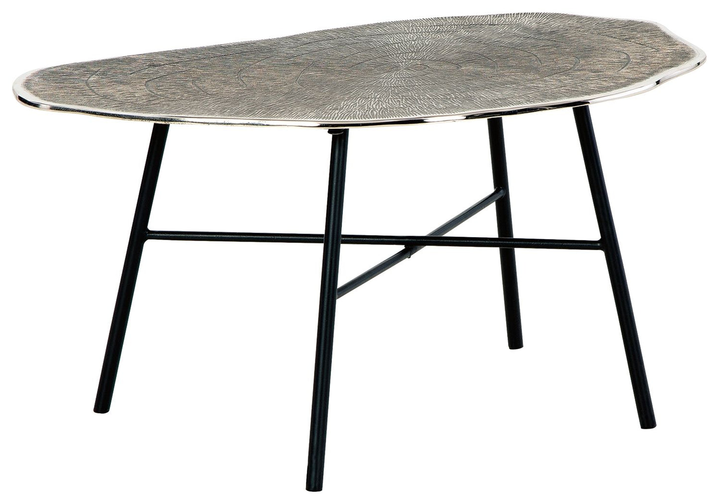 Laverford - Chrome / Black - Oval Cocktail Table