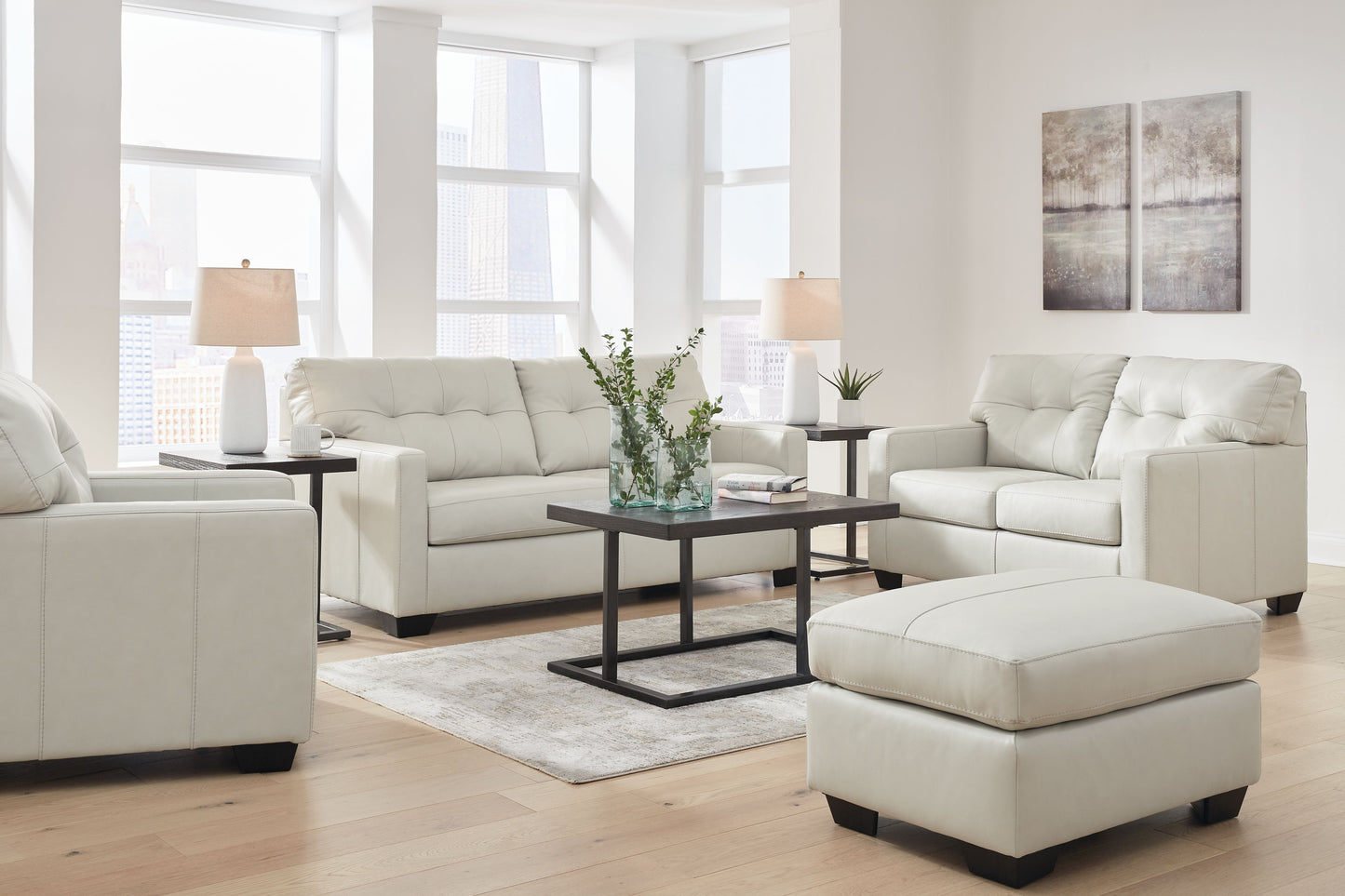 Belziani - Coconut - 4 Pc. - Sofa, Loveseat, Chair And A Half, Ottoman