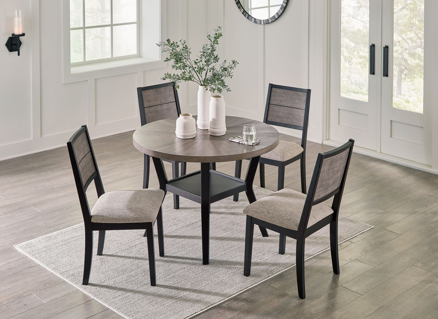 Corloda - Black / Gray - Round Drm Table Set (Set of 5)