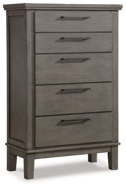 Hallanden - Gray - Five Drawer Chest